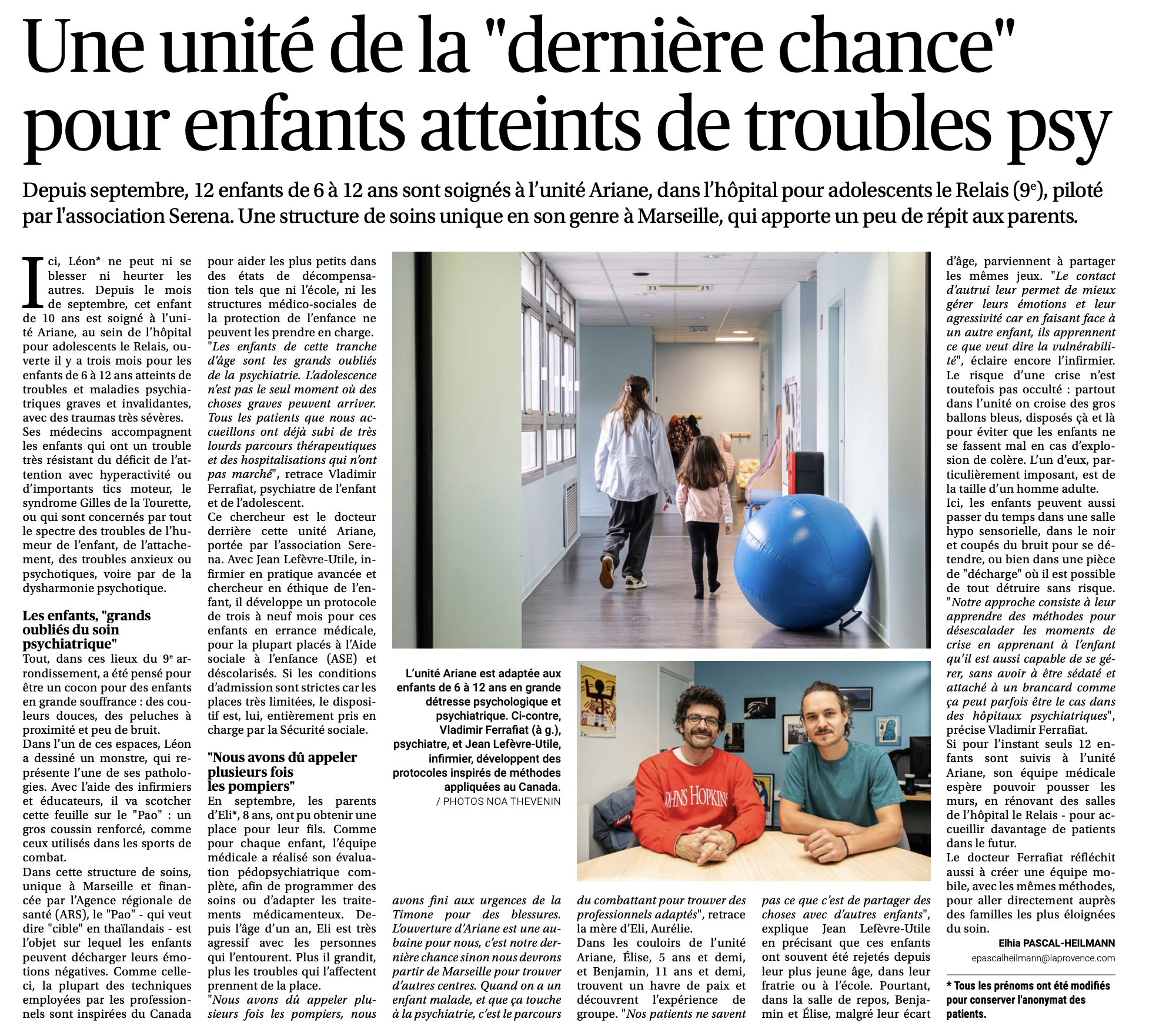 Article de la Provence sur l'Unité Ariane